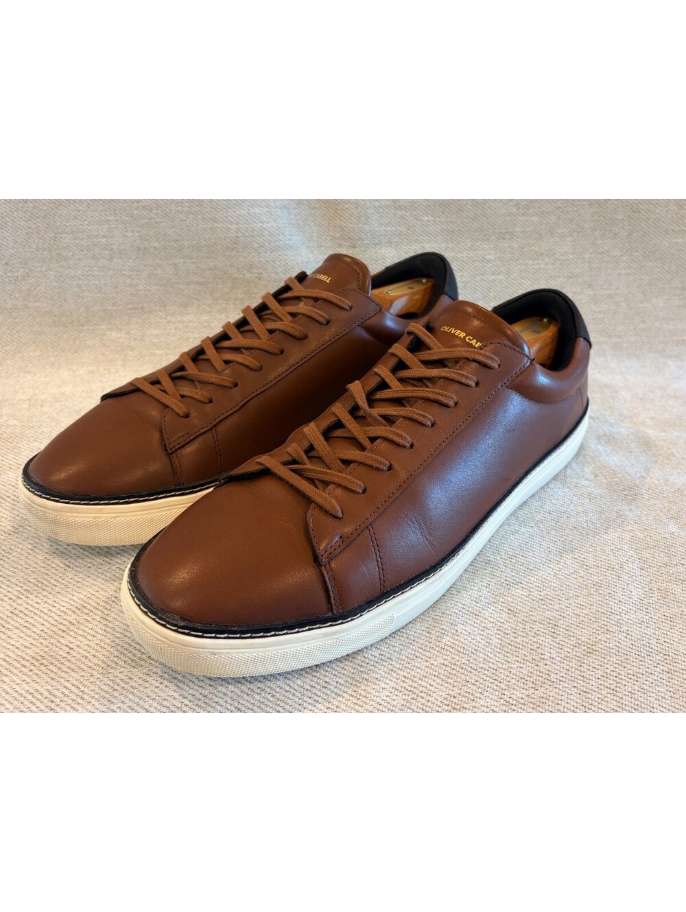 Rare Oliver Cabell Tan Brown Leather Low Top Sneakers Men's Size 15 / EU 48